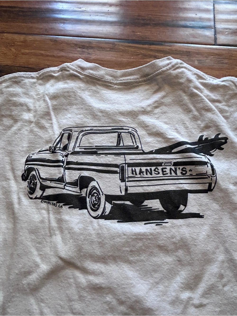 Hansen Mens Shirt The Truck. Size Adult Small. Hansen Surfboards. Encinitas CA.